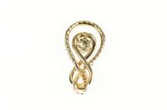 10K Yellow Gold 0.70 Ctw Diamond Encrusted Two Tone Loop Pendant