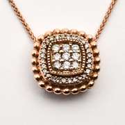 Contemporary Rose Gold Diamond Pendant