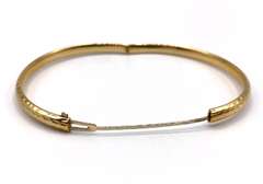 Trendy 14kt Hammered Gold Bangle