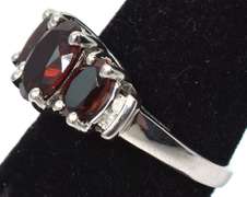 Bold 1.9CTW 3-Stone Garnet Ring in White Gold