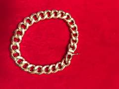 10K SOLID GOLD MENS CURB / CUBAN LINK BRACELET