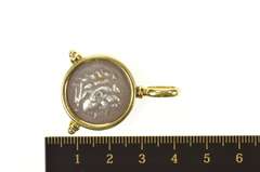 18K Yellow Gold Designer Ancient Roman Coin Statement Pendant