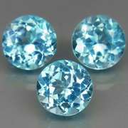 Matched! 3 piece 7.63ct full fire sky blue Topaz set