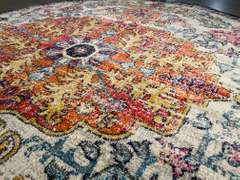 COLORFUL ROUND RUG 8x8