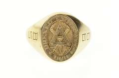 10K Yellow Gold 1999 Drexel University Ornate Class Signet Ring