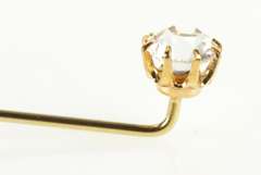 Gold Filled Victorian Round Crystal Solitaire Stick Pin