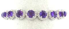 Gleaming Amethyst & White Topaz Bracelet in Sterling Silver
