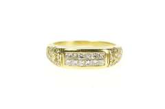 18K Yellow Gold 0.42 Ctw Princess Diamond Encrusted Band Ring