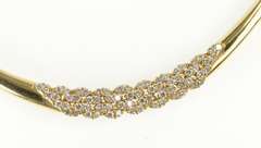 14K Yellow Gold 2.80 Ctw Diamond Cluster Bar Collar Chain Necklace