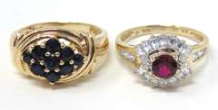 Wonderful Big Group Lot of Gemstone Rings