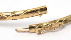 Understated Laser-Etched Bangle Bracelet in Yellow Gold