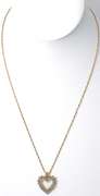 Glittering Diamond Heart Necklace in 14KT Yellow Gold