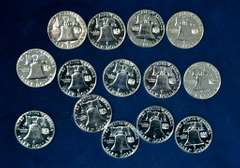 Lot of 14 1960 Franklin  50 C Proof