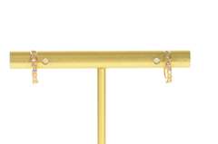 14K Yellow Gold Classic Cubic Zirconia Inset Huggies Hoop Earrings