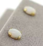 14K Yellow Gold Opal Stud Earrings