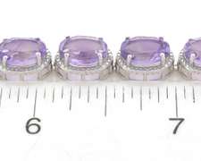 Adorable Amethyst & Diamond Bracelet in Platinum-Plated Silver