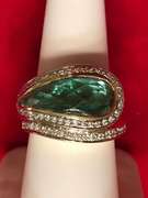 Ladies 14K Quartz and Diamond Bypass Ring