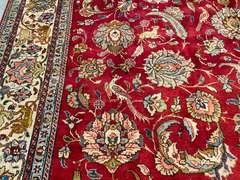 STUNNING HUNTING DESIGN TABRIZ RUG 9'.4"X13'.1"