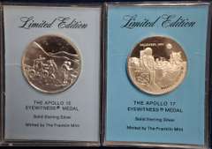 Lot Of 2 Sterling Silver Medals from The Apollo Missions