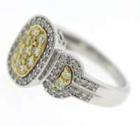 Incredible 14kt WG Yellow and White Diamond Ring