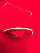 14k yellow gold ladies diamond bangle bracelet
