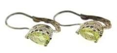 Sterling Silver Yellow quatrz Drop Earrings