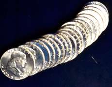Roll of BU  Franklin Half  Dollars 1963