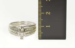 10K White Gold Diamond Encrusted Engagement Bridal Set Ring