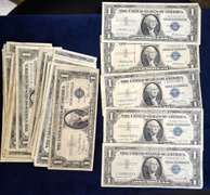 Lot Of 30 1 Dollar Silver Certificates