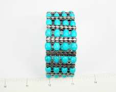 Beautiful Color Art & Craft Beaded Silver Tone Bracelet