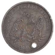 1861-O Seated Liberty Half Dollar - Holed - FED ISSUE $-6