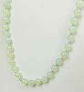 Vintage Chinese Jade Bead Necklace, Silver Clasp