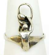 Vintage Handmade Sterling Silver Erotica Ring. Size 7