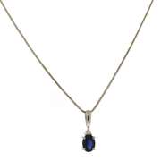 Fantastic Blue Sapphire & Diamond Accent Necklace