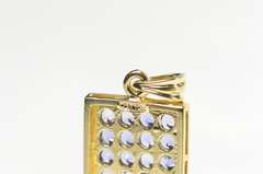 10K Yellow Gold Square Pave Tanzanite Cluster Statement Pendant