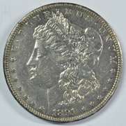 Razor-sharp 1891-CC Morgan Silver Dollar in AU