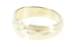 14K White Gold Retro Classic Diamond Inset Wedding Band Ring