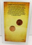 1960 Lincoln Memorial Small & Large Date Pennies w/COA