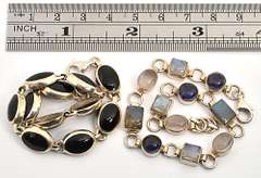 Pair of 2 Sterling Stone Bracelets