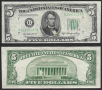 $5 1950-A FRN Chicago lightly circulated