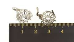 18K White Gold Cubic Zirconia Retro Halo Burst Snowflake Earrings