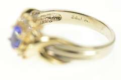 14K Yellow Gold Oval Tanzanite Diamond Accent Engagement Ring