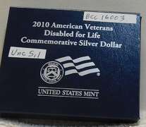 2010 Unc Silver Veterans Disabled Life Dol