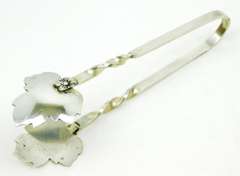 Vintage Sterling Silver Maple Leaf Sugar Tongs