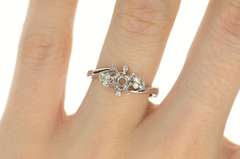 Platinum 0.24 Ctw Diamond 5.75mm Engagement Setting Ring