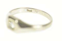 14K White Gold 1940's Simple Diamond Solitaire Promise Ring