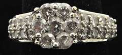 LADIES 14K WHITE GOLD DIAMOND RING 2.25 CARATS
