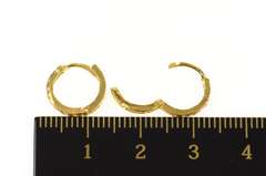 14K Yellow Gold Classic Cubic Zirconia Inset Huggies Hoop Earrings