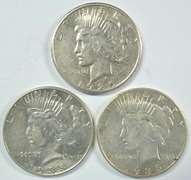 Scarce 1925-S, 1935, & 1935-S Peace Silver Dollars