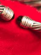 David Yurman 9mm Sterling Silver Prasiolite & Diamonds Hinge Cable Bracelet